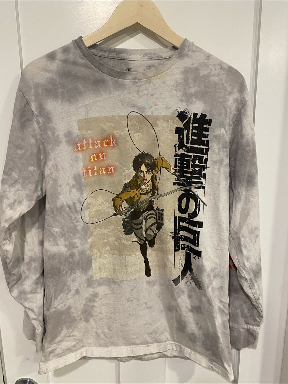 Ripple Junction Attack on Titan Long Sleeve Tee - Gray Tie-Dye